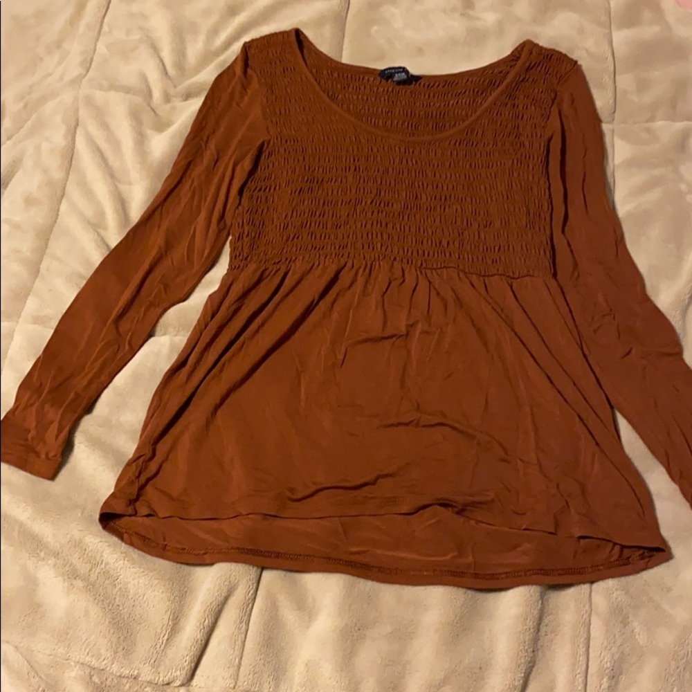 AEO Orange/brown top